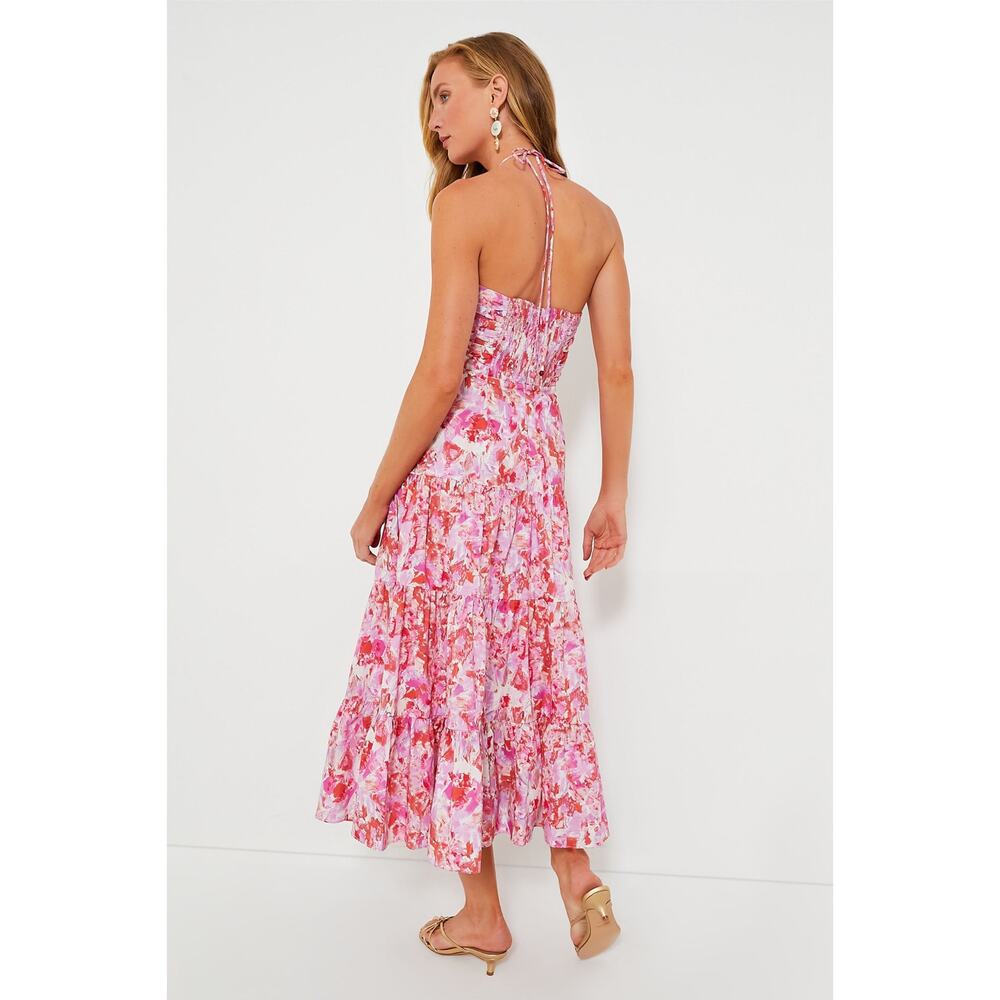 TUCKERNUCK Hyacinth House Fuschia Brushstrokes Aurora Midi Dress NWT Size Medium - Picture 4 of 11